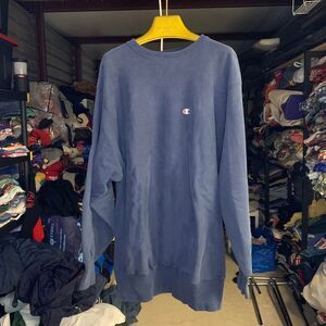 Vintage 1990s Champion Reverse Weave Pullover Sweatshirt Size XXLarge Navy Blue